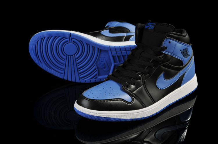 Air Jordan 1 Men Shoes Black/Blue Online